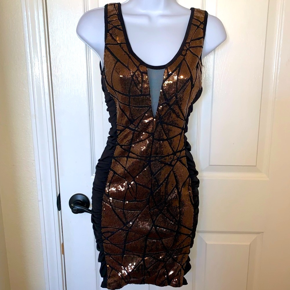 🌹New Agaci black & gold bodycon dress